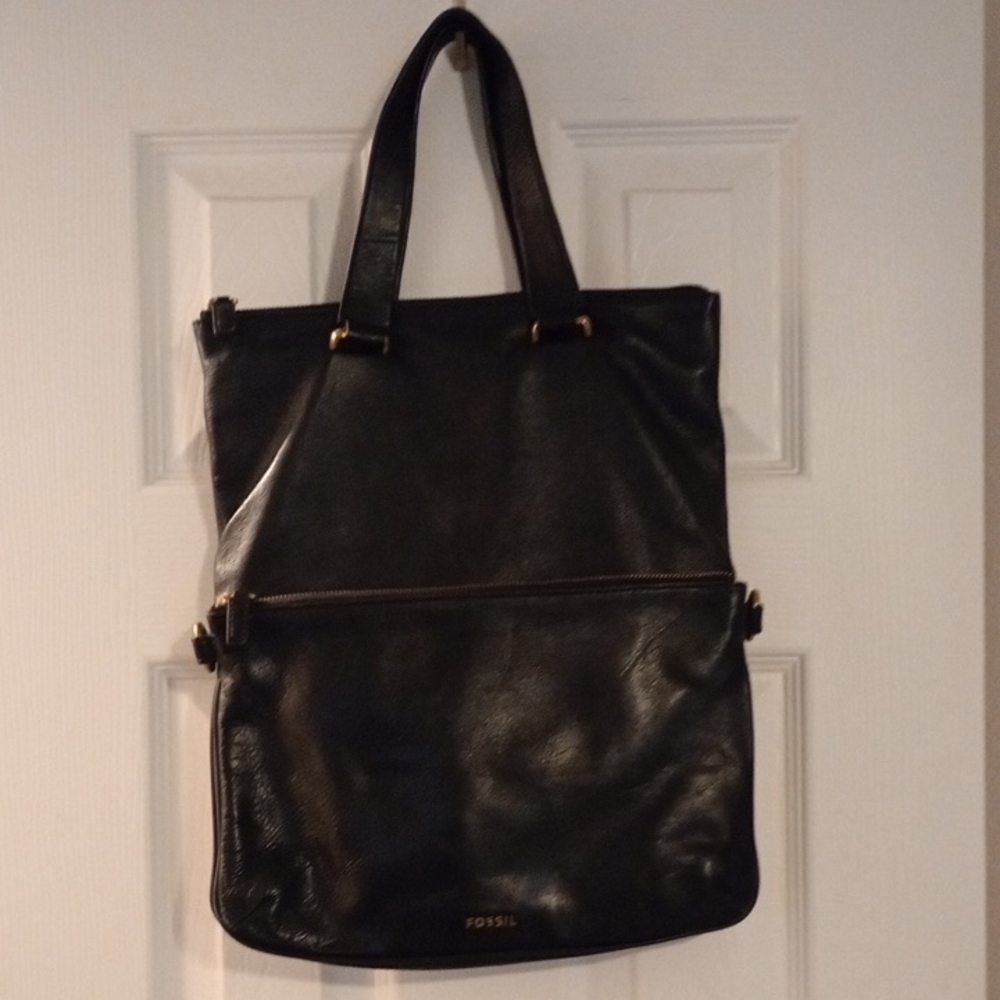 Fossil Memoir Anthology Black Leather Shoulder Bag